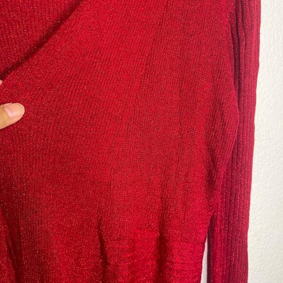 Verve Ami Womens Cardigan Sweater Size S Red Open Front Long Sleeve Pull On - Picture 12 of 16